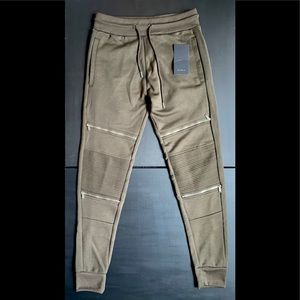 ZARA Tapered Biker Sweats w| Silver Accent Zips